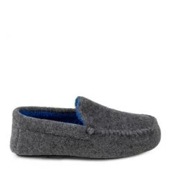 Totes Grey Isotoner Mens Felt Moccasin With Contrast Binding Slippers -OSPREY LONDON Sales unnamed file 1506