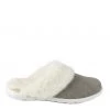 Totes Grey Isotoner Ladies Iso-Flex Real Suede Mule Slippers