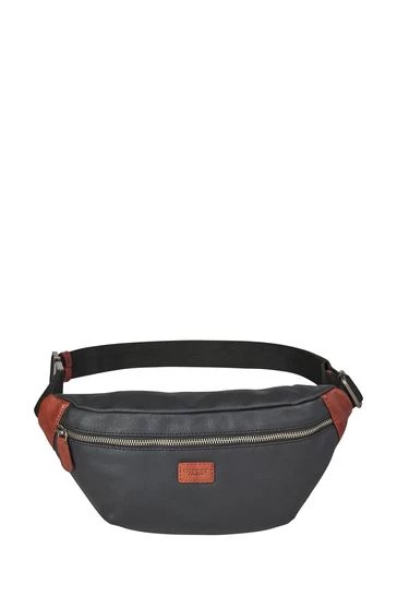 OSPREY LONDON Grantham Glazed Calf Leather Bumbag Black 8 OSPREY LONDON Grantham Glazed Calf Leather Bumbag Black - Image 8