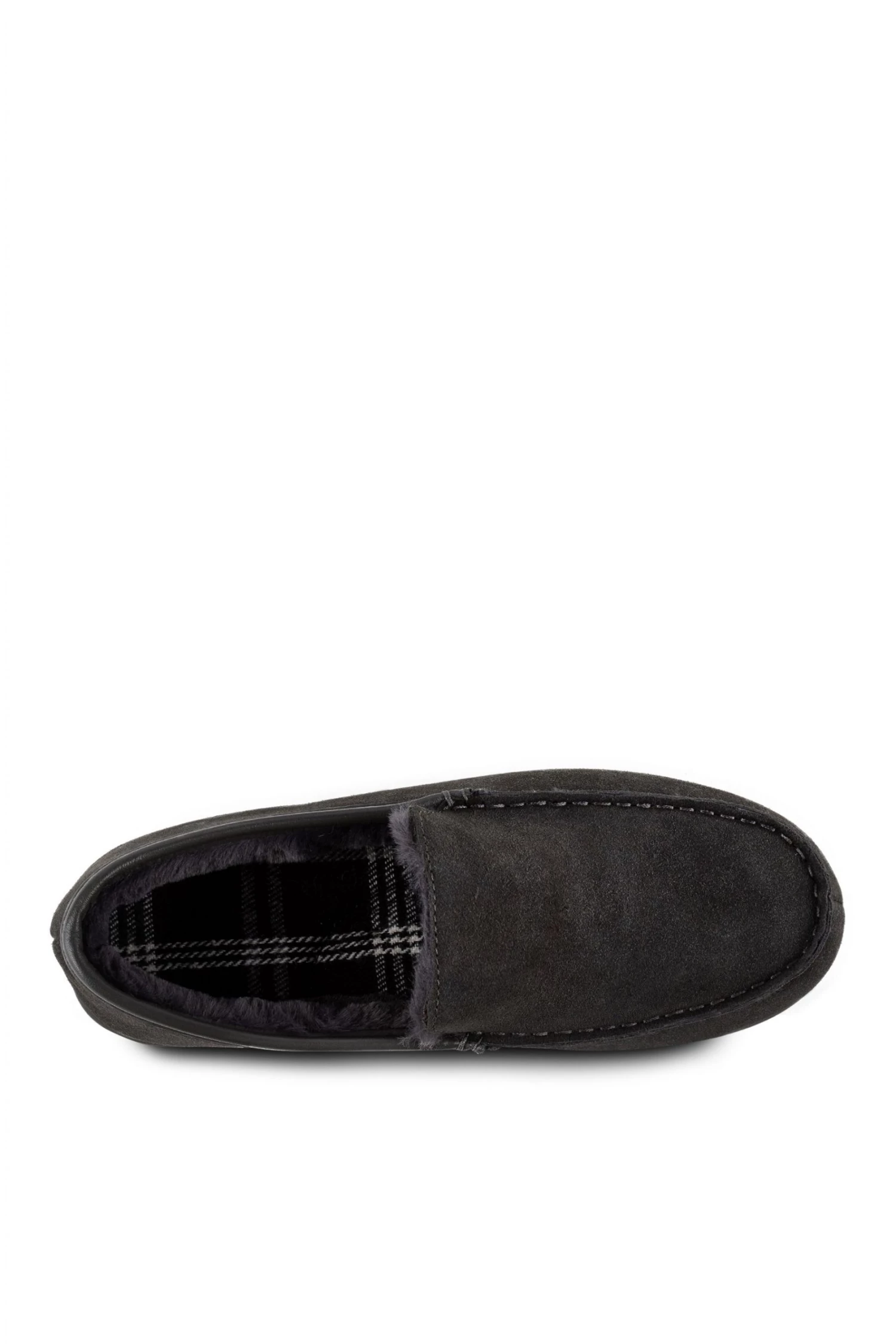 Totes Grey Isotoner Mens Iso-Flex Real Suede Moccasin Slippers 4 Totes Grey Isotoner Mens Iso-Flex Real Suede Moccasin Slippers - Image 4
