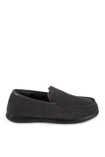 Totes Grey Isotoner Mens Iso-Flex Real Suede Moccasin Slippers 6 Totes Grey Isotoner Mens Iso-Flex Real Suede Moccasin Slippers - Image 6
