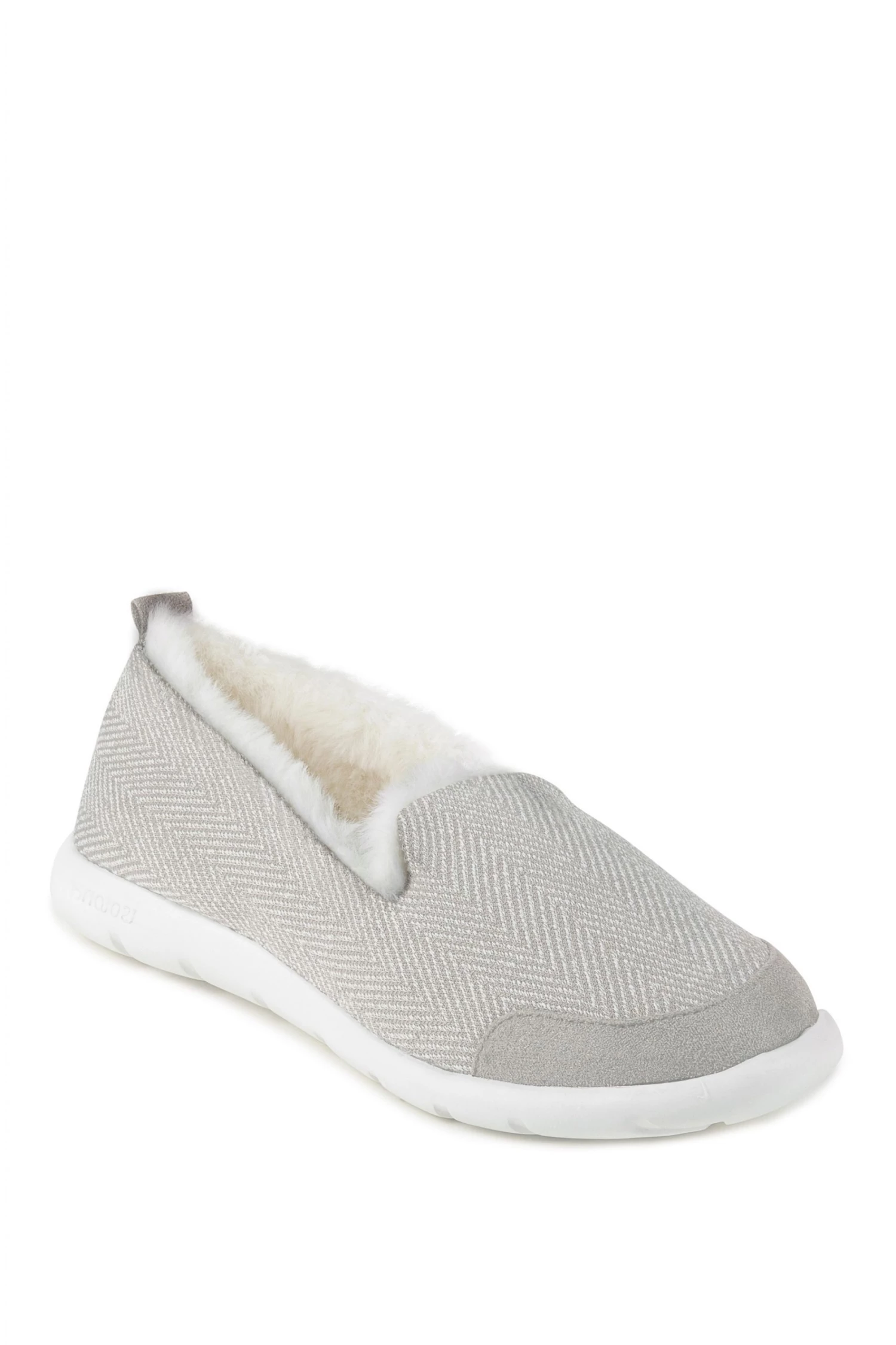 Totes Grey Isotoner Ladies Iso- Flex Herringbone Full Back Slippers 2 Totes Grey Isotoner Ladies Iso- Flex Herringbone Full Back Slippers - Image 2