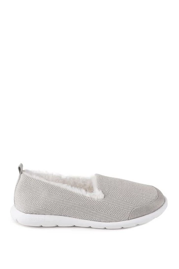 Totes Grey Isotoner Ladies Iso- Flex Herringbone Full Back Slippers 6 Totes Grey Isotoner Ladies Iso- Flex Herringbone Full Back Slippers - Image 6