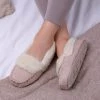 Totes Pink Ladies Suedette Moccasin Slippers