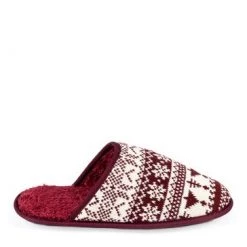 Totes Red Totes Mens Family Collection Fairsile Mule Slippers -OSPREY LONDON Sales unnamed file 1578
