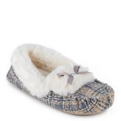 Totes Grey Ladies Brushed Check Moccasin Slippers -OSPREY LONDON Sales unnamed file 1582 scaled