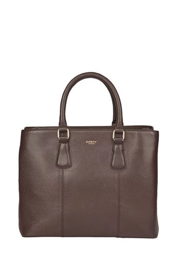 OSPREY LONDON Grainy Hide Leather Adaline Work Bag Navy 10 OSPREY LONDON Grainy Hide Leather Adaline Work Bag Navy - Image 10