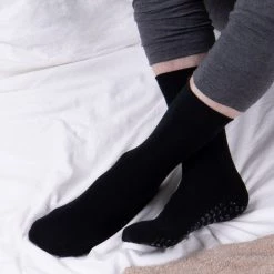 Totes Black Mens Thermal Original Slipper Sock