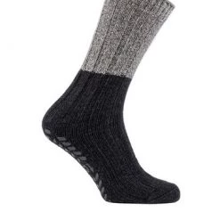 Totes Grey Mens Natural Wool Blend Slipper Sock With Tread -OSPREY LONDON Sales unnamed file 1610