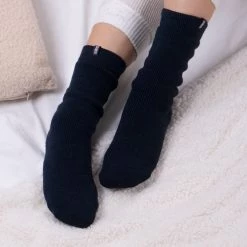 Totes Blue Ladies Recycled Thermal Original Slippers Socks