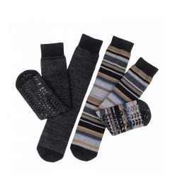 Totes Black Mens 3 Pack Original Slipper Sock