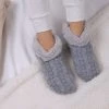 Totes Grey Ladies Knitted Texture Bootie