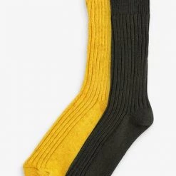 Totes Yellow/Black Mens 2 Pack Wool Blend Socks -OSPREY LONDON Sales unnamed file 1661
