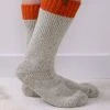 Totes Cream Mens Chunky Thermal Wool Blend Slipper-Sox