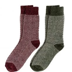 Totes Green Mens Wool Blend Textured Socks