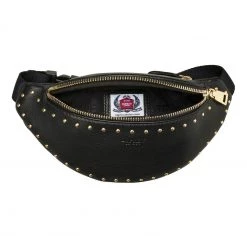 OSPREY LONDON Black Saddle Leather Lennox Bumbag