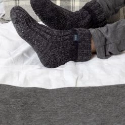 Totes Grey Mens Recycled Chunky Slipper Sock