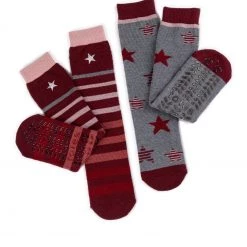 Totes Red Ladies Twin Pack Original Slippers Socks
