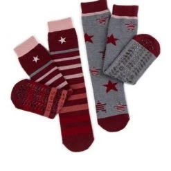 Totes Red Ladies Twin Pack Original Slippers Socks -OSPREY LONDON Sales unnamed file 1754