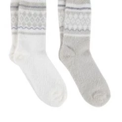 Totes Cream Ladies Twin Pack Fluffy Fair Isle Bed Socks -OSPREY LONDON Sales unnamed file 1780