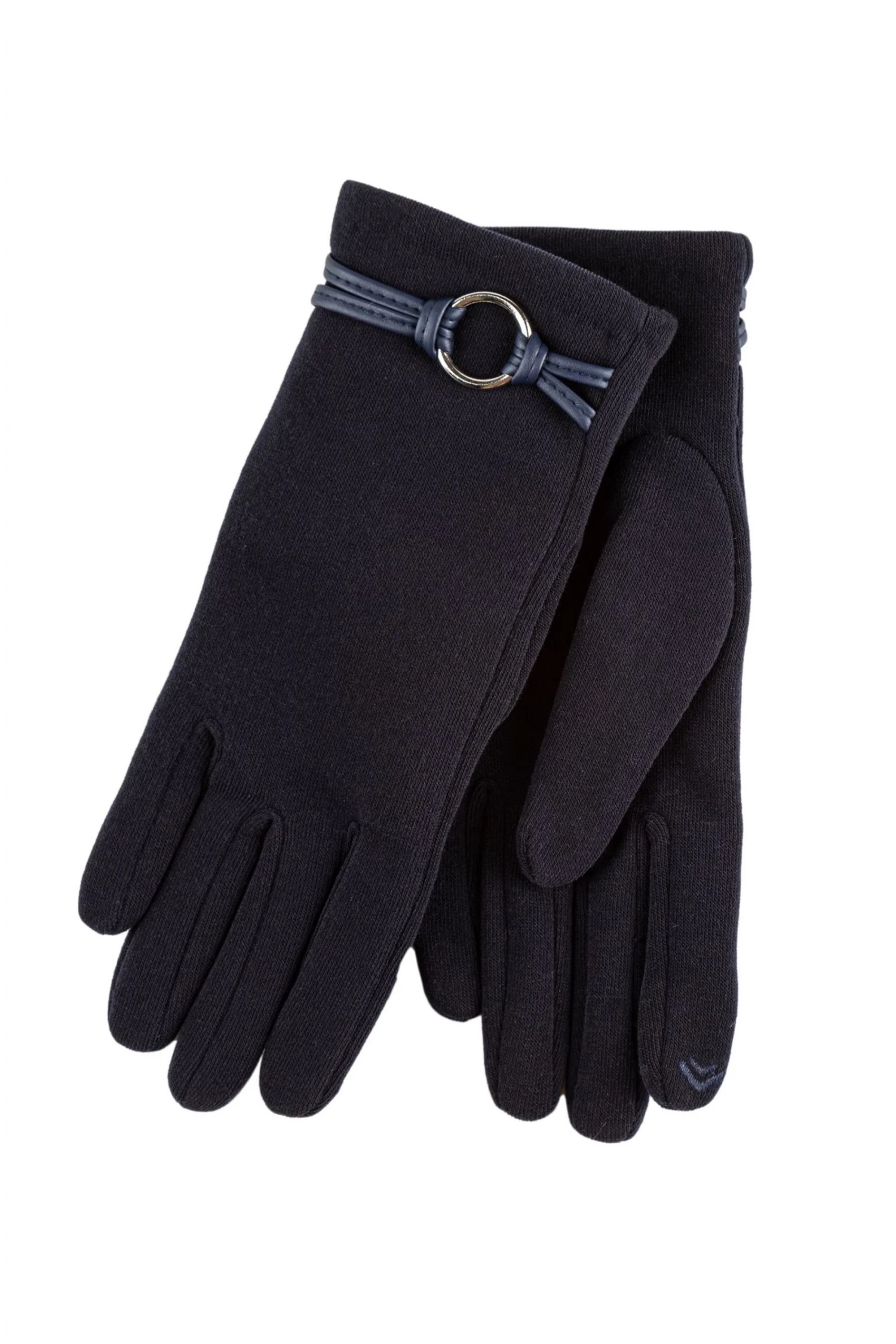 Totes Blue Isotoner Ladies Thermal Smartouch Glove With PU Trim And Ring Detail 1 Totes Blue Isotoner Ladies Thermal Smartouch Glove With PU Trim And Ring Detail