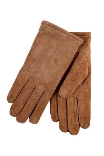 Totes Brown Isotoner Ladies One Point Suede Glove 2 Totes Brown Isotoner Ladies One Point Suede Glove - Image 2