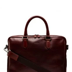 OSPREY LONDON Cognac Oily Saddle Leather Hector Laptop Bag