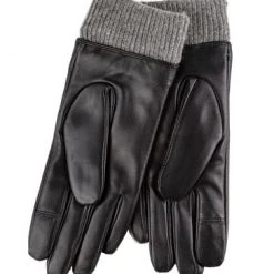 Totes Black Isotoner Ladies Leather Glove With Knit Cuff -OSPREY LONDON Sales unnamed file 1799