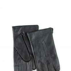 Totes Black Mens 3 Point Leather Glove W Water Repellent Smartouch