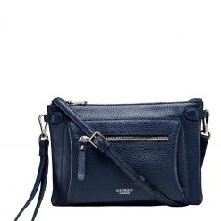 OSPREY LONDON Grainy Hide Leather Ruby Cross-Body Bag Orange Tang