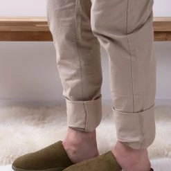 Totes Khaki Isotoner Airtex Suedette Mule Khaki Green