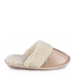 Totes Rose Gold Ladies Suedette Mule Slippers -OSPREY LONDON Sales unnamed file 1936