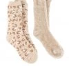 Totes Brown Ladies Twin Pack Recycled Chenille Supersoft Bed Socks