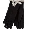 Totes Black Isotoner Ladies Thermal Smartouch Glove With Tipped Fur Cuff