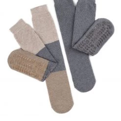 Totes Grey Ladies Twin Pack Original Slippers Socks