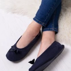 Totes Grey Isotoner Terry Ballet With Bow -OSPREY LONDON Sales unnamed file 1976