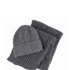 Totes Grey Totes Mens Chunky Knitted Hat And Scarf Set