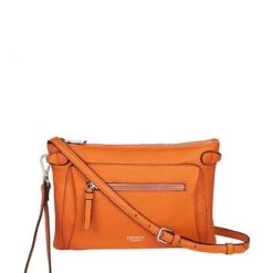 OSPREY LONDON Grainy Hide Leather Ruby Cross-Body Bag Orange Tang -OSPREY LONDON Sales unnamed file 199