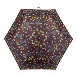 Totes Black Embroidered Forest Print Umbrella