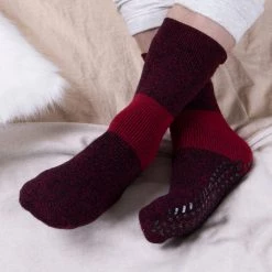 Totes Red Mens Thermal Original Slipper Sock
