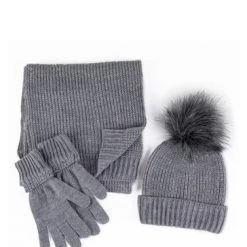 Totes Grey Ladies Cold Weather Set (Hat, Scarf & Gloves) -OSPREY LONDON Sales unnamed file 2018