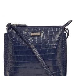 OSPREY LONDON Leather Minster Croc Cross-Body Bag Navy 8 OSPREY LONDON Leather Minster Croc Cross-Body Bag Navy -OSPREY LONDON Sales unnamed file 202