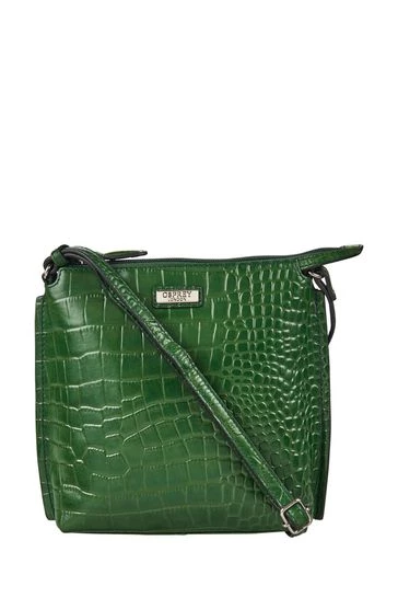 OSPREY LONDON Leather Minster Croc Cross-Body Bag Navy 5 OSPREY LONDON Leather Minster Croc Cross-Body Bag Navy - Image 5