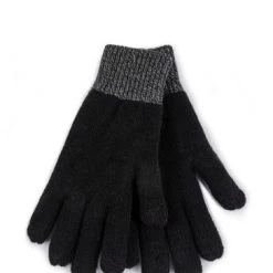 Totes Black Mens Thermal Stretch Knitted Smartouch Glove Set -OSPREY LONDON Sales unnamed file 2048