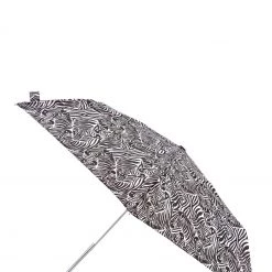 Totes Black Animal Zebra Auto O/C Thin Umbrella