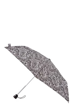 Totes Black Animal Zebra Auto O/C Thin Umbrella 4 Totes Black Animal Zebra Auto O/C Thin Umbrella - Image 4