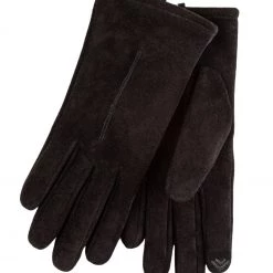 Totes Black Isotoner Ladies One Point Suede Glove