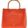 OSPREY LONDON The Clio Italian Leather Burnt Orange Grab Bag