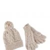 Totes Cream Ladies Cold Weather Set (Hat & Gloves)