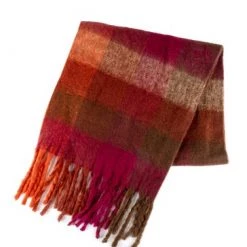 Totes Orange Ladies Chunky Check Woven Scarf -OSPREY LONDON Sales unnamed file 2078